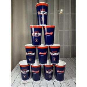 Houston Astros Earn History Postseason 17’ Budweiser Lot 10 Plastic Cups MLB NEW